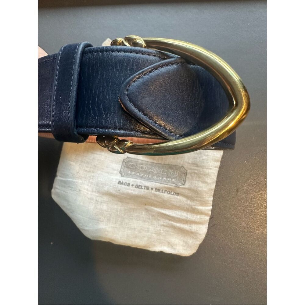COACH 3906 Vintage Navy Belt Small Brass Buckle - Picture 13 of 14